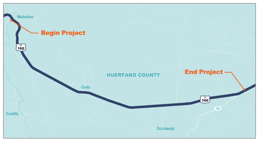 US Highway 160 Resurfacing Map — Colorado Department of Transportation